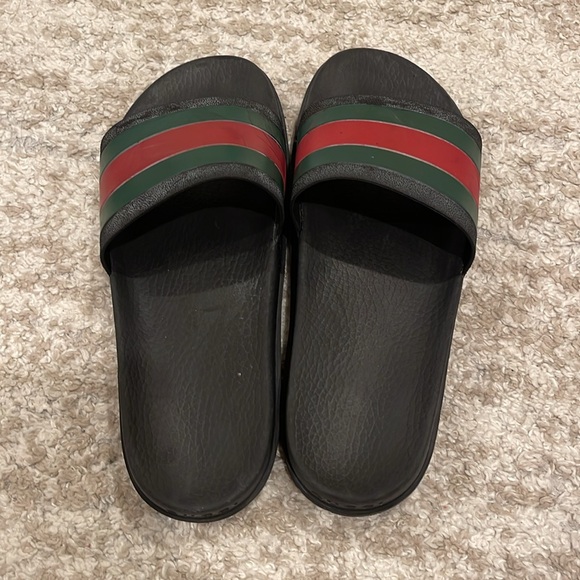 GUCCI MENS WEB RUBBER SLIDE SANDAL size 9 G - Picture 4 of 13